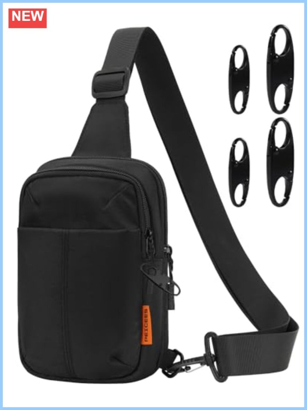 Anti Theft Sling Bag Water Resistant Nylon Crossbody Travel Pack Mini